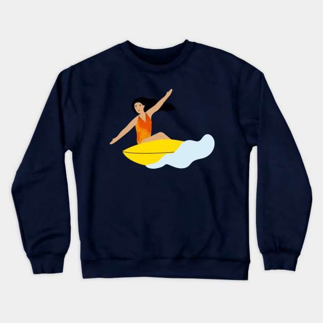 Surfing Girl 3 Crewneck Sweatshirt by grafart